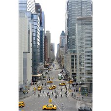 Картина на холсте по фото Модульные картины Печать портретов на холсте Оживленная улица на Манхэттене - Фотообои Современный город|Манхэттен