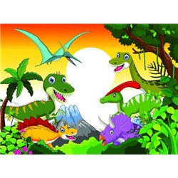 Динозавры в зарослях - Фотообои детские - Модульная картины, Репродукции, Декоративные панно, Декор стен