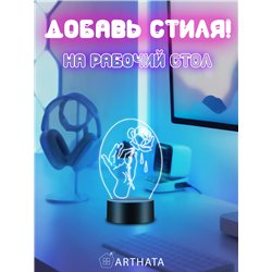 Декоративный светильник ночник на батарейках роза в руке
