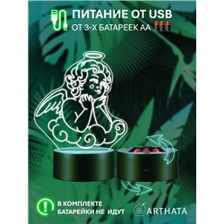 Беспроводной светодиодный ночник на батарейках фигурка ангел