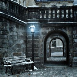 Зимний переулок - Фотообои Старый город - Модульная картины, Репродукции, Декоративные панно, Декор стен