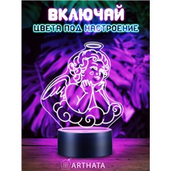 Беспроводной светодиодный ночник на батарейках фигурка ангел