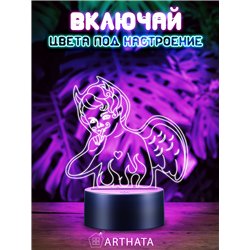 Беспроводной светодиодный ночник на батарейках фигурка демон