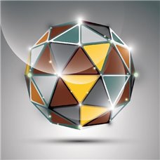 Картина на холсте по фото Модульные картины Печать портретов на холсте Сфера из треугольников - 3D фотообои|3D фигуры