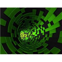 Зеленый туннель - 3D фотообои|Стереоскопические обои