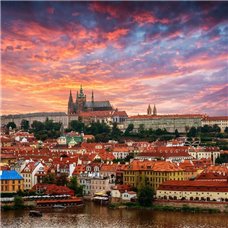 Картина на холсте по фото Модульные картины Печать портретов на холсте Вид на Прагу - Фотообои Старый город|Прага