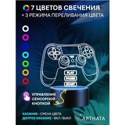 Беспроводной RGB ночник подарок на 14 февраля парню Джойстик