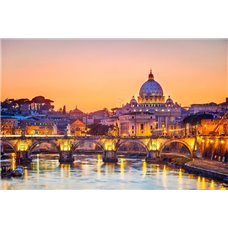 Картина на холсте по фото Модульные картины Печать портретов на холсте Рим ночью - Фотообои Старый город|Рим