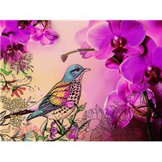 Картина на холсте по фото Модульные картины Печать портретов на холсте Абстракция птица и цветы - Фотообои цветы