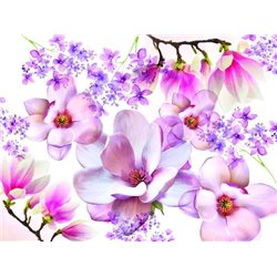 Розовые цветы - Фотообои цветы - Модульная картины, Репродукции, Декоративные панно, Декор стен