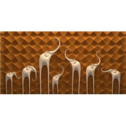 Белые слоны - 3D фотообои|3D паттерн - Модульная картины, Репродукции, Декоративные панно, Декор стен