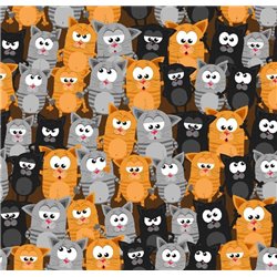 Паттерн с котиками - Фотообои паттерн - Модульная картины, Репродукции, Декоративные панно, Декор стен