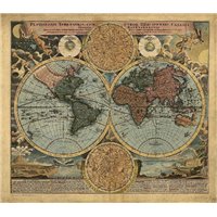 Портреты картины репродукции на заказ - Средневековая карта - Фотообои карта мира