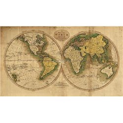 Материки на карте - Фотообои карта мира - Модульная картины, Репродукции, Декоративные панно, Декор стен
