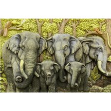 Картина на холсте по фото Модульные картины Печать портретов на холсте 3д слоны - 3D фотообои