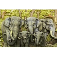 Портреты картины репродукции на заказ - 3д слоны - 3D фотообои
