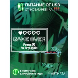 Беспроводной детский светильник ночник game over сердечки