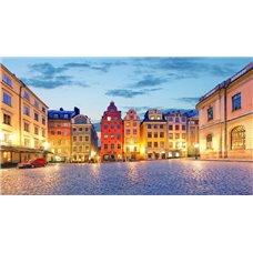 Картина на холсте по фото Модульные картины Печать портретов на холсте Площадь Стокгольма - Фотообои Старый город