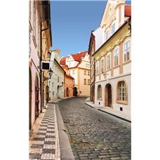 Картина на холсте по фото Модульные картины Печать портретов на холсте Безлюдная улица Праги - Фотообои Старый город|Прага
