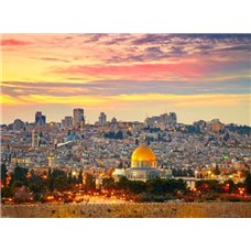 Картина на холсте по фото Модульные картины Печать портретов на холсте Рассвет над Иерусалимом - Фотообои Старый город