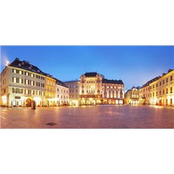 Братислава. Главная площадь ночью - Фотообои Старый город - Модульная картины, Репродукции, Декоративные панно, Декор стен