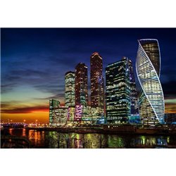 Ночная столица - Фотообои Современный город|Москва - Модульная картины, Репродукции, Декоративные панно, Декор стен