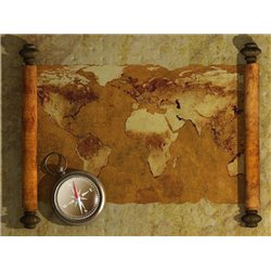 Карта на пергаменте - Фотообои карта мира - Модульная картины, Репродукции, Декоративные панно, Декор стен