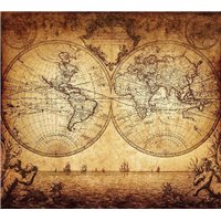 Портреты картины репродукции на заказ - Старинная карта - Фотообои карта мира
