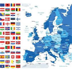 Европа - Фотообои карта мира - Модульная картины, Репродукции, Декоративные панно, Декор стен
