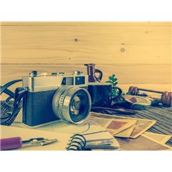 Ретро фотоаппарат - Черно-белые фотообои - Модульная картины, Репродукции, Декоративные панно, Декор стен