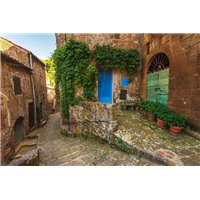 Дом с голубой дверью - Фотообои Старый город