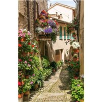 Балкон с цветами - Фотообои Старый город|Средиземноморье