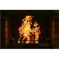 Пылающее пламя - Фотообои Интерьеры|камин