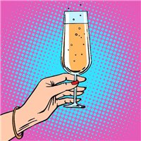 Шампанское в бокале - Фотообои поп-арт