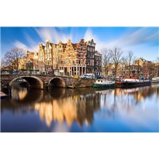 Картина на холсте по фото Модульные картины Печать портретов на холсте Красивый мост - Фотообои Старый город|Амстердам