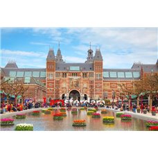 Картина на холсте по фото Модульные картины Печать портретов на холсте Рейксмюсеум - Фотообои Старый город|Амстердам