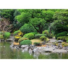 Картина на холсте по фото Модульные картины Печать портретов на холсте Притцы на пруду - Фотообои Японские и просто сады