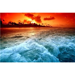 Закат на острове - Фотообои Море - Модульная картины, Репродукции, Декоративные панно, Декор стен