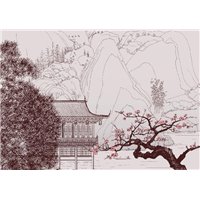Японская живопись - Фотообои Иллюстрации