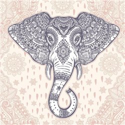 Слон с узорами - Фотообои Этнический стиль - Модульная картины, Репродукции, Декоративные панно, Декор стен