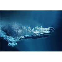 Портреты картины репродукции на заказ - Под водой - Фотообои спорт
