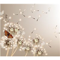 Портреты картины репродукции на заказ - Бабочка на одуванчике - Фотообои цветы