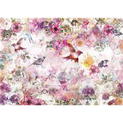 Цветы и птицы - Дизайнерские - Модульная картины, Репродукции, Декоративные панно, Декор стен