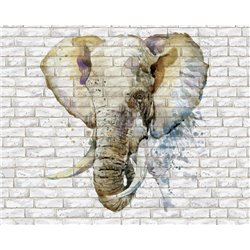 Слон - Фотообои акварель - Модульная картины, Репродукции, Декоративные панно, Декор стен