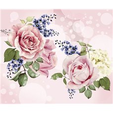 Картина на холсте по фото Модульные картины Печать портретов на холсте Акварельный букет цветов - Фотообои цветы|розы