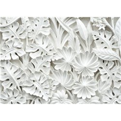 Белые листья - 3D фотообои - Модульная картины, Репродукции, Декоративные панно, Декор стен