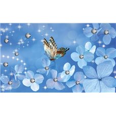 Картина на холсте по фото Модульные картины Печать портретов на холсте Бабочка на цветах - Фотообои цветы
