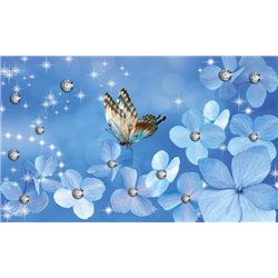 Бабочка на цветах - Фотообои цветы - Модульная картины, Репродукции, Декоративные панно, Декор стен