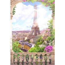 Картина на холсте по фото Модульные картины Печать портретов на холсте Балкон в Париже - Фотообои Фрески