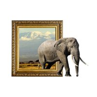 Портреты картины репродукции на заказ - И пришел слон - 3D фотообои